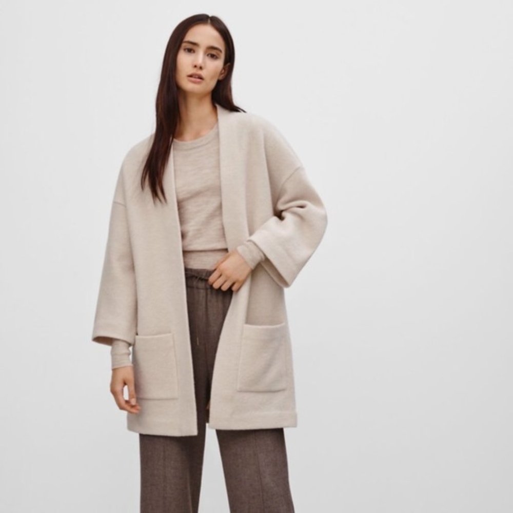 WILFRED Aritzia Brullon Cardigan Wool Ivory {YY49}